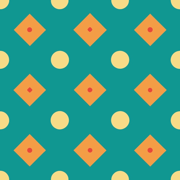 Vector a green background with orange and yellow squares and dots