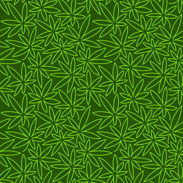 Vettore uno sfondo verde con un motivo a fiori.