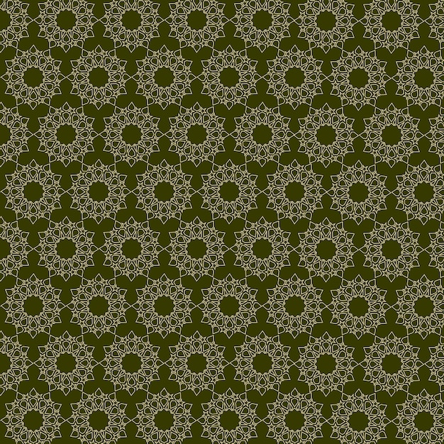 A green background with a pattern of flowers