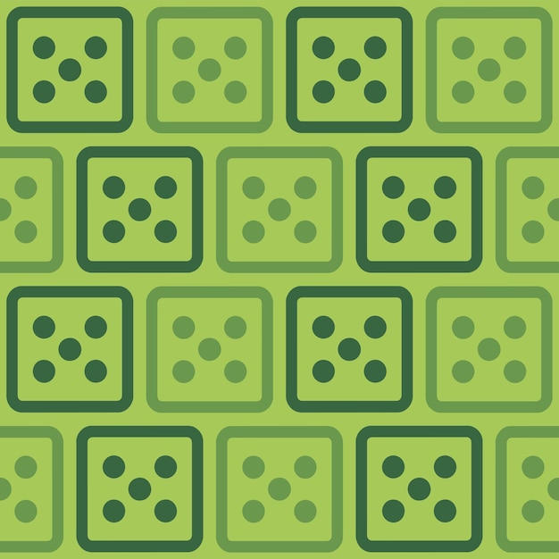 Vector a green background with a pattern of squares and dots