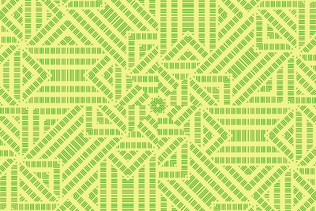 緑色の背景に正方形のパターンが付いている