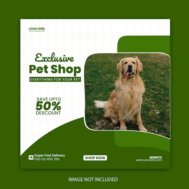 a green background with a picture of a dog with the words quot special sale quot on it