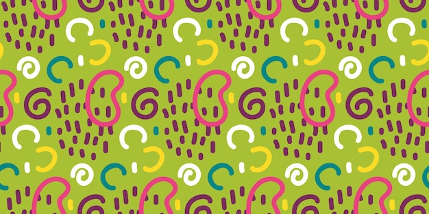 Green Background With Pink Yellow and Purple Swirls