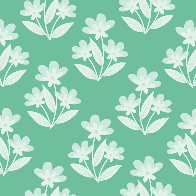 A green background with white flowers.