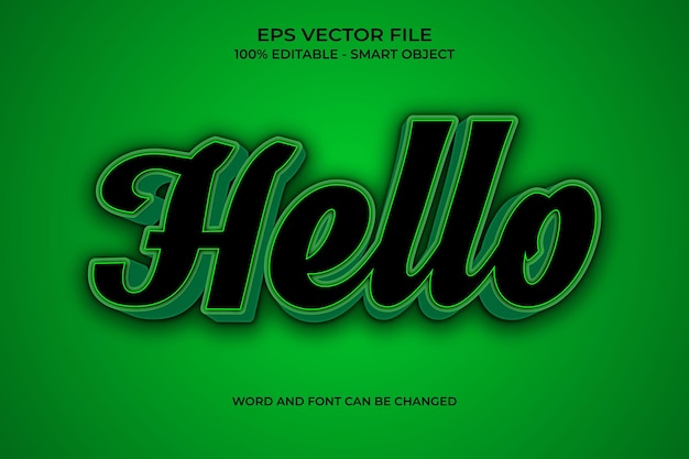 Vector a green background with the word hello on it