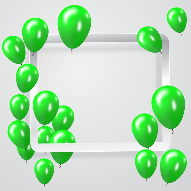 Vector green balloons celebration background