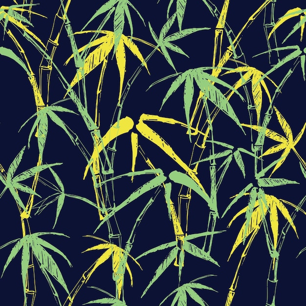 Green Bamboo. Decorative seamless pattern. Repeating tile background. Tileable wallpaper print.