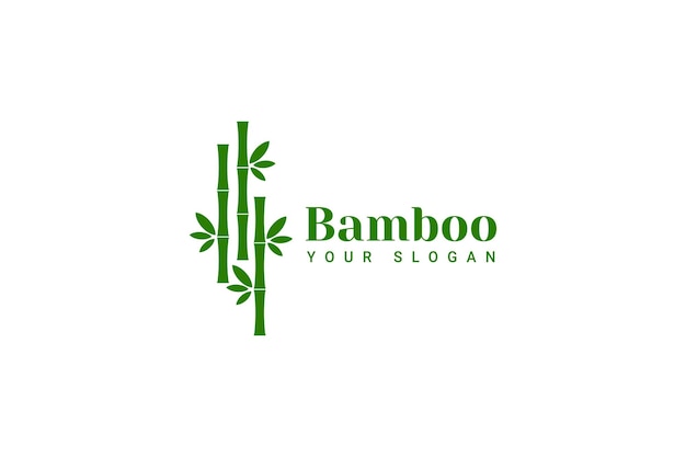 Modello di progettazione di logo di bambù verde