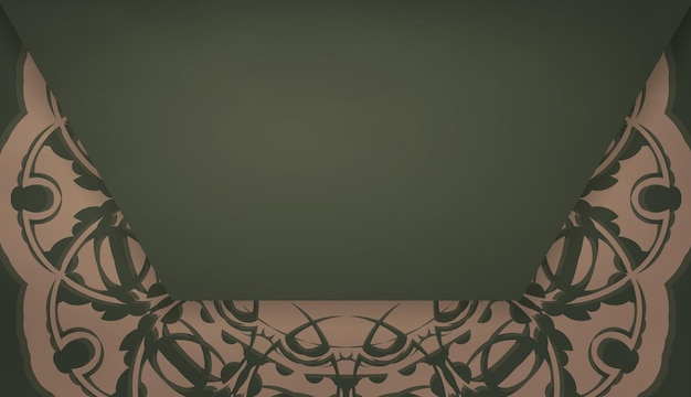 Green banner with Indian brown ornament and place under your text