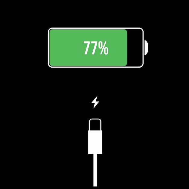 Vector green bar with charging indicator vector graphic