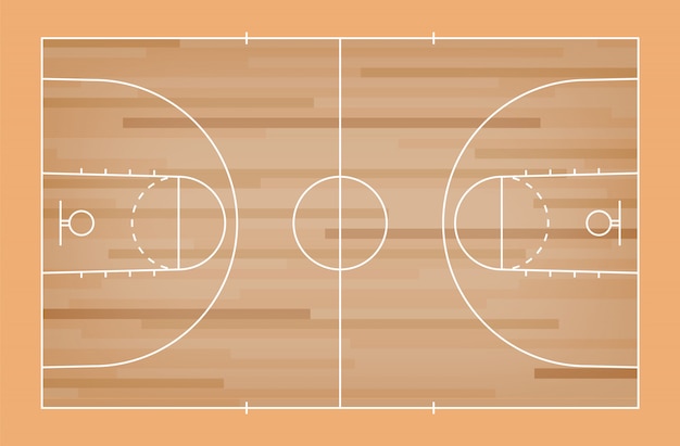 Green basketball court floor with line pattern background