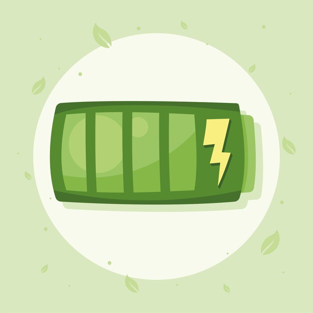 Premium Vector Green battery level power