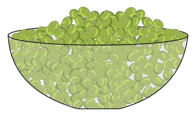 Vector green beans placed in a bowl