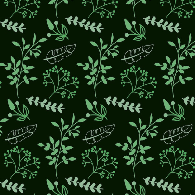 Green Beautiful romantic flower collection Seamless floral pattern background