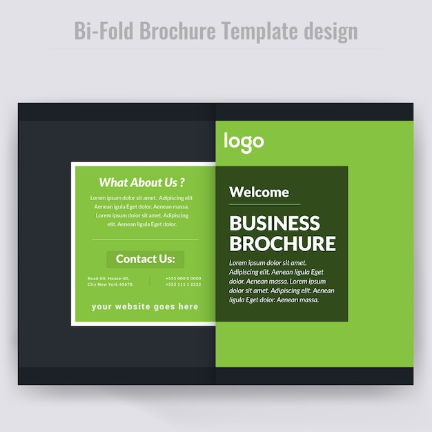 green bifold brochure design