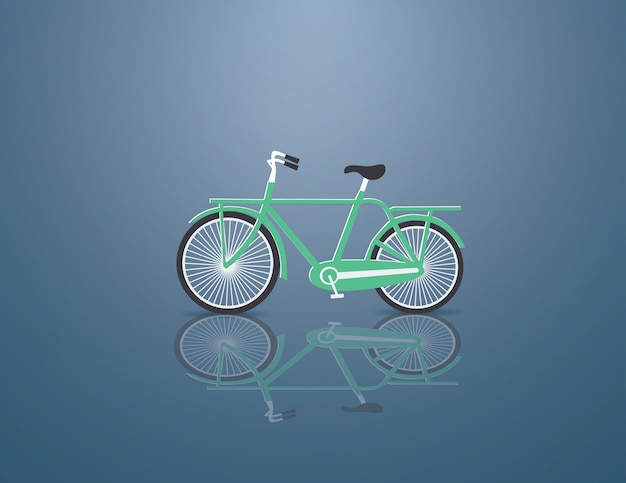 green bike on the blue background