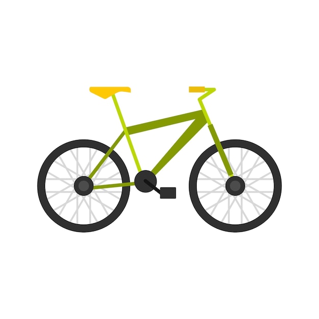 green bike icon in flat style isolated on white background vector illustration