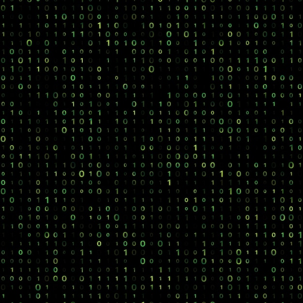 Green binar computer code  vector background.  Vector illustration