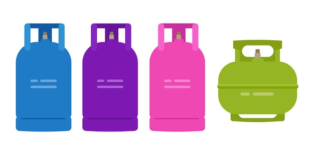 Vector green biogas biomass lpg liquefied petroleum gas household natural cooking bottle container