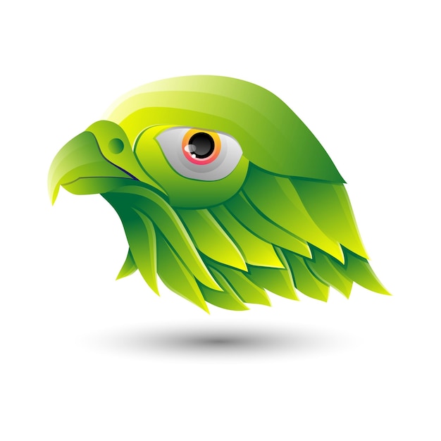 Шаблон логотипа градиента цвета зеленой птицы