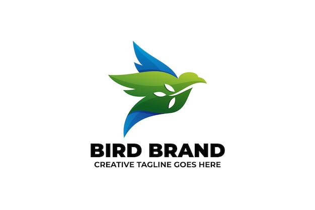 Green bird nature agriculture animal logo