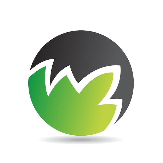 Green and Black Abstract Bush Like Round Logo Icon