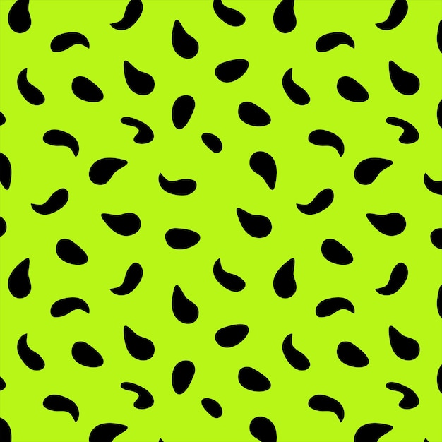 Green and black animal print with black spots on a green background