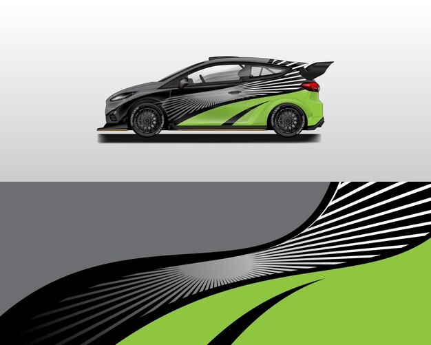 Vector a green and black car with a green and black stripe on the front