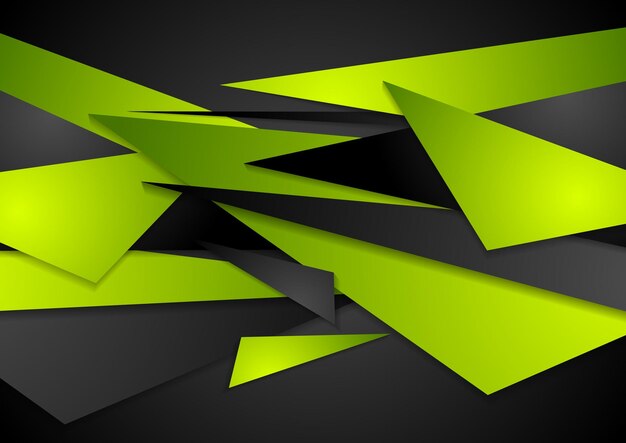 Green and black geometric abstract background