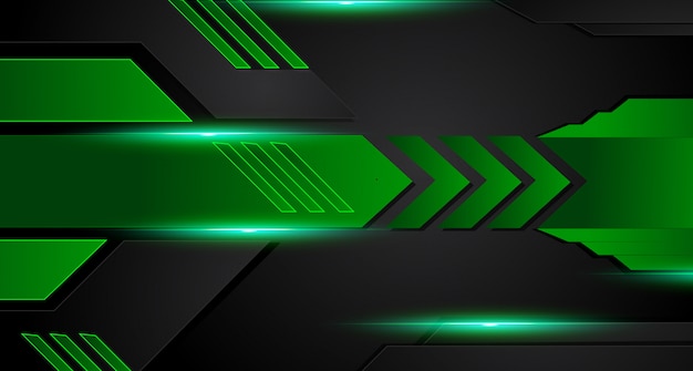 Green and black geometric abstract corporate background. Vector.