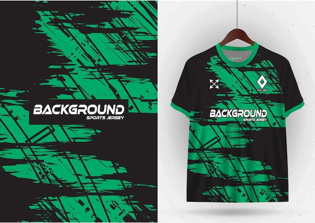 A green and black jersey that says background on it