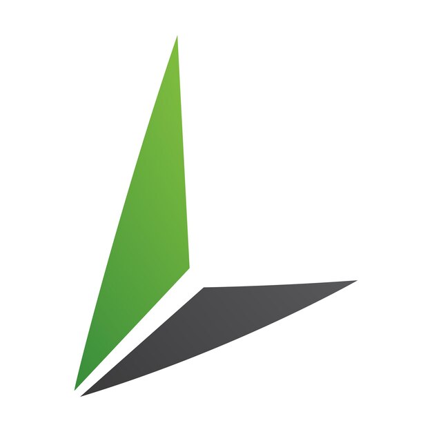 Green and Black Letter L Icon with Triangles