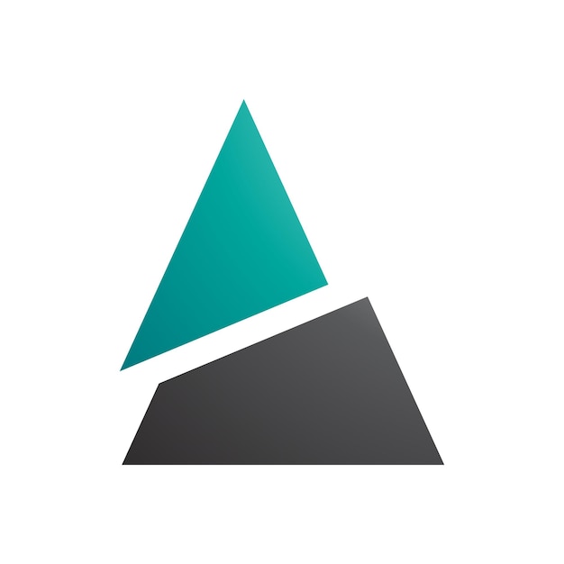 Green and black split triangle shaped letter a icon