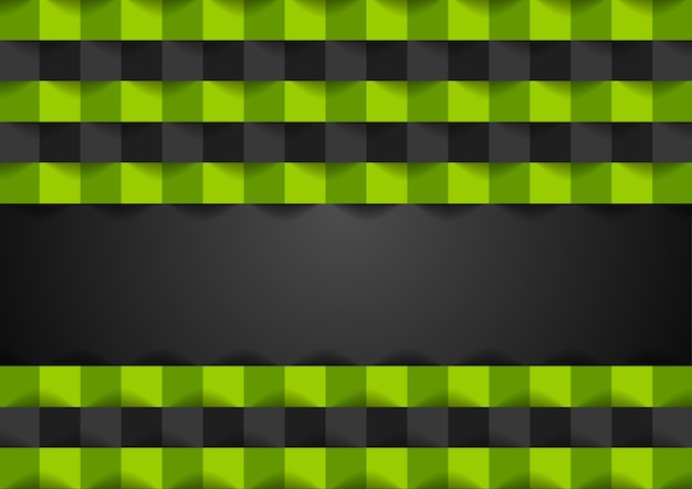 Green black squares geometric technology background