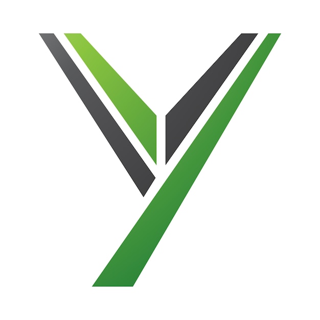 Vector green and black uppercase letter y icon