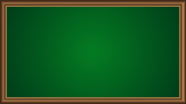 Green blackboard background with brown frame