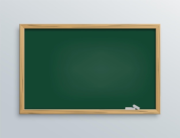 Green blackboard with chalk pieces