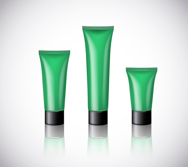 Green blank cosmetic tubes for design Brand template isolated for advertising