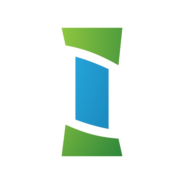 Зелёная и синяя антикварная икона в форме буквы I