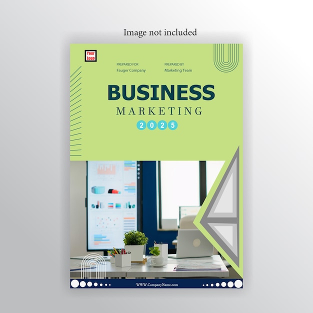 비즈니스 마케팅을 위한 녹색 및 파란색 책 표지