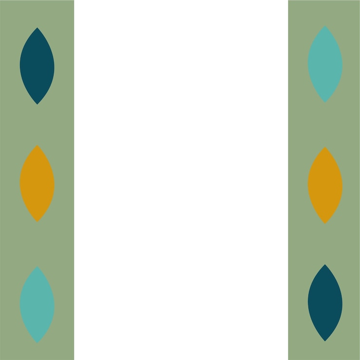 Vector a green and blue border with a leaf pattern.