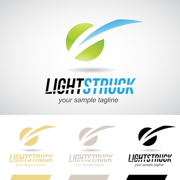 Green and blue glossy lightning bolt logo icon