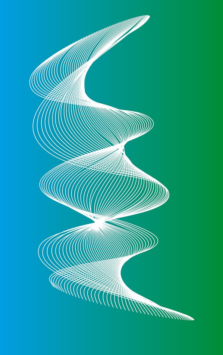Vector green and blue gradient abstract lines