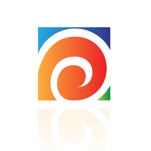 Green Blue and Orange Swirly Square Logo Icon