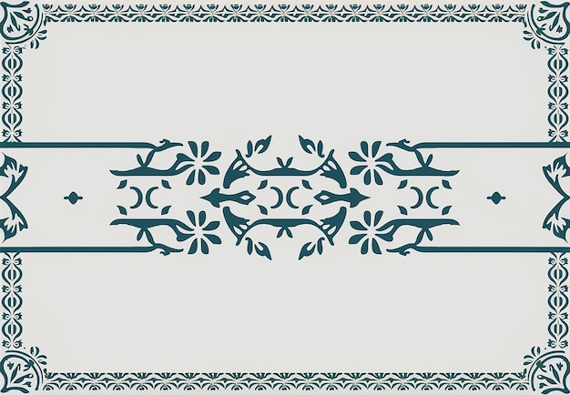 Vector a green and blue pattern with leaves and a border