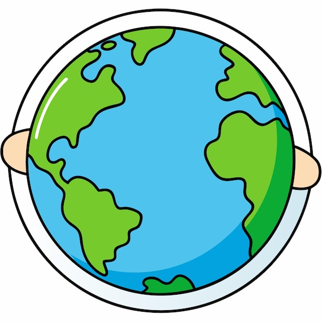 Vector a green and blue planet with a green and blue background