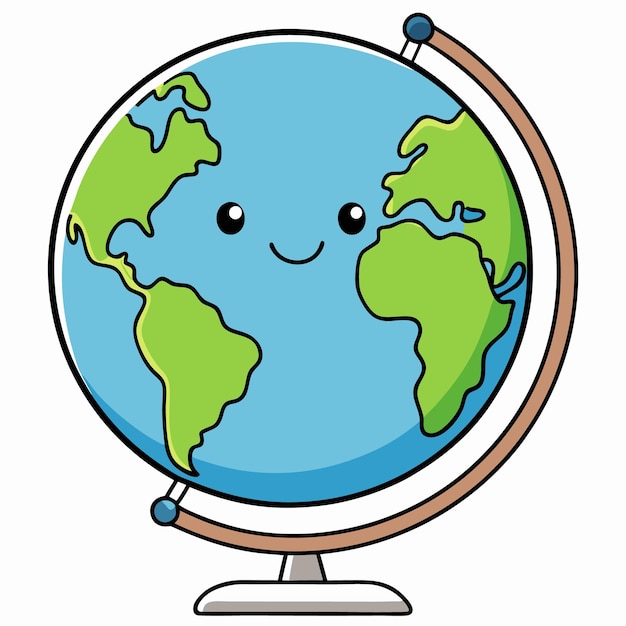 Vector a green and blue planet with a green and blue background