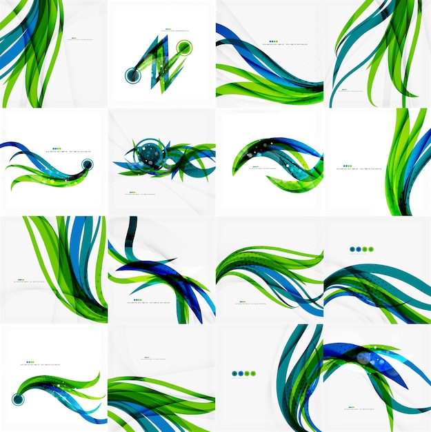 Green blue wave lines