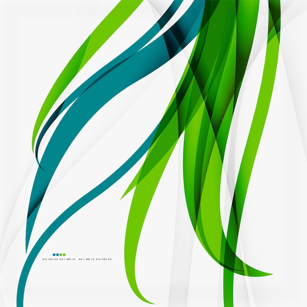 Vector green blue wave lines