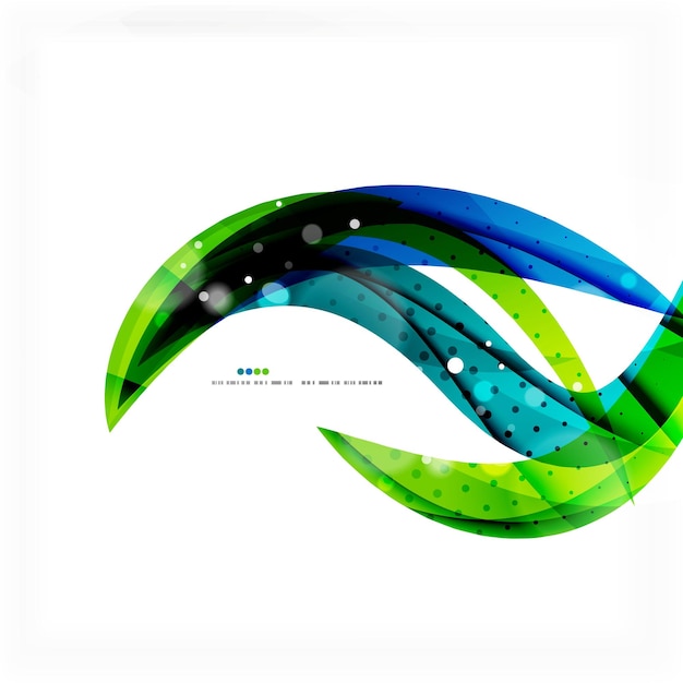 Vector green blue wave lines